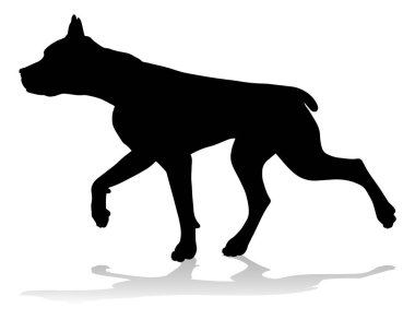 A detailed animal silhouette of a pet dog