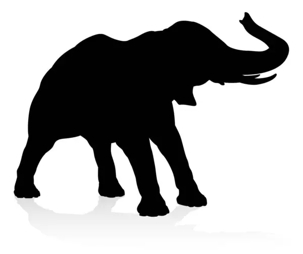 Tiersilhouette Einer Elefantensafari lizenzfreie Stockillustrationen