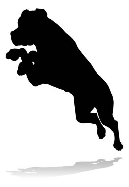 A detailed animal silhouette of a pet dog
