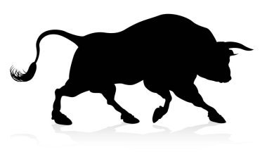 A high quality detailed bull male cow cattle animal silhouette