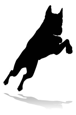 A detailed animal silhouette of a pet dog