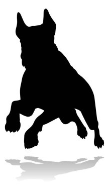 A detailed animal silhouette of a pet dog