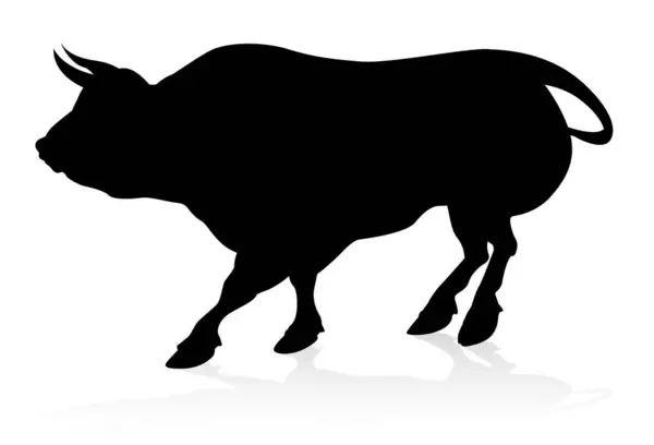 High Quality Detailed Bull Male Cow Cattle Animal Silhouette Stock Vector