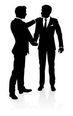 İş adamları ya da ofis çalışanları el sıkışıyor.