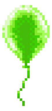 Retro piksel sanatı 8 bit video oyunu tarzında bir balon simgesi.