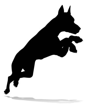 A detailed animal silhouette of a pet dog