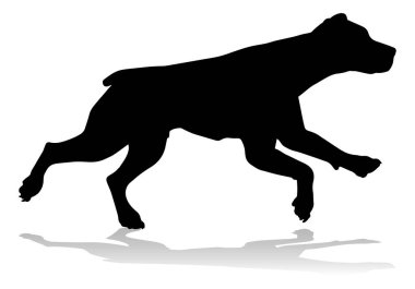 A detailed animal silhouette of a pet dog