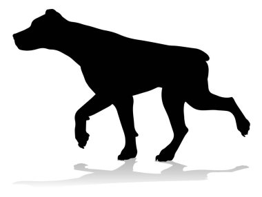 A detailed animal silhouette of a pet dog