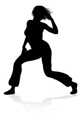 A woman street dance hip hop dancer silhouette clipart