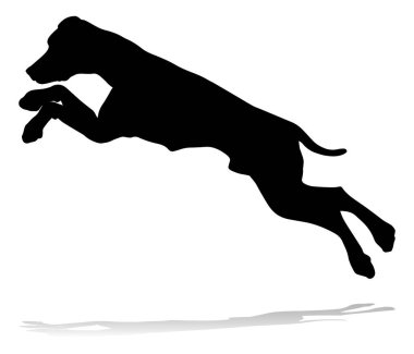 A detailed animal silhouette of a pet dog