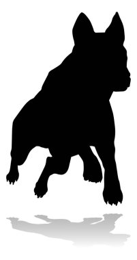 A detailed animal silhouette of a pet dog