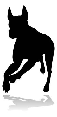 A detailed animal silhouette of a pet dog