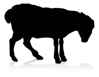 A farm animal silhouette of a sheep or lamb clipart