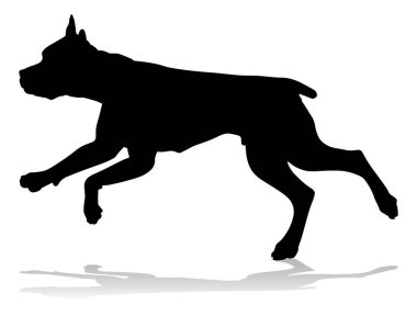 A detailed animal silhouette of a pet dog