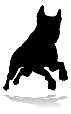 A detailed animal silhouette of a pet dog