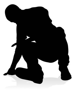 Siluet bir erkek sokak dans hip hop dansçısı