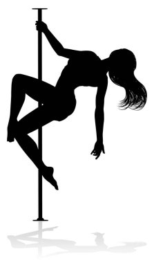 Bir kadın striptizci silüet spor yapıyor.