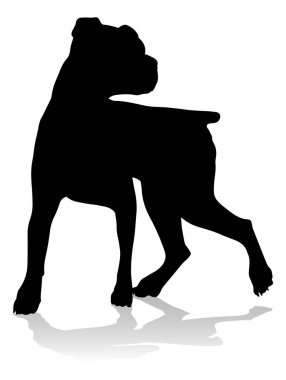A detailed animal silhouette of a pet dog