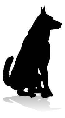 A detailed animal silhouette of a pet dog