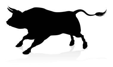 A high quality detailed bull male cow cattle animal silhouette