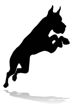 A detailed animal silhouette of a pet dog