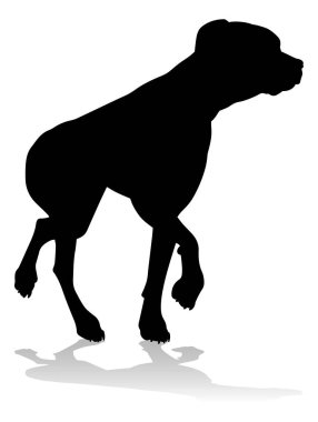 A detailed animal silhouette of a pet dog
