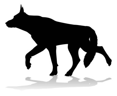 A detailed animal silhouette of a pet dog