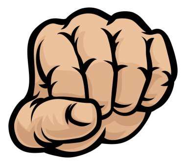 Çizgi roman tarzında yumruk yumruğa bir çizgi film yumruğu.