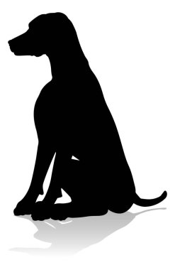 A detailed animal silhouette of a pet dog