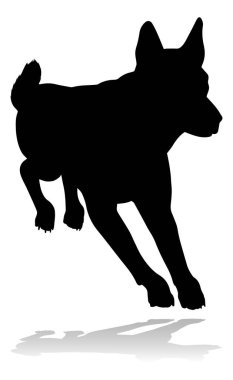A detailed animal silhouette of a pet dog