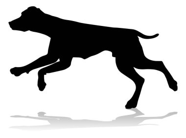 A detailed animal silhouette of a pet dog