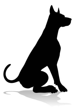 A detailed animal silhouette of a pet dog