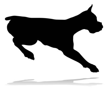 A detailed animal silhouette of a pet dog