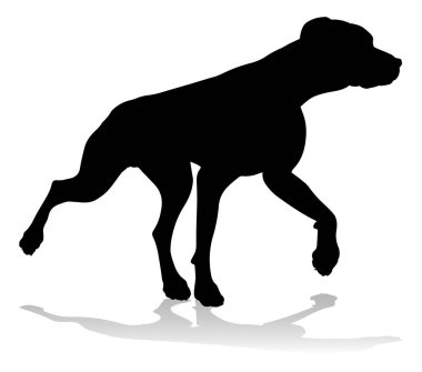 A detailed animal silhouette of a pet dog