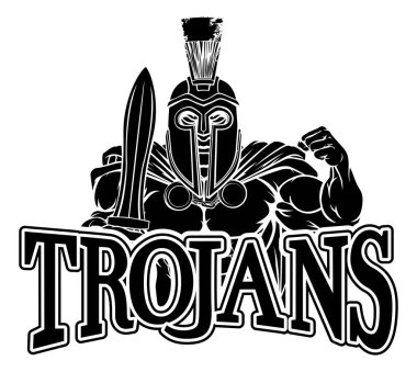 A Spartan or Trojan warrior cartoon sports mascot clipart