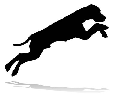 A detailed animal silhouette of a pet dog