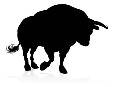 A high quality detailed bull male cow cattle animal silhouette