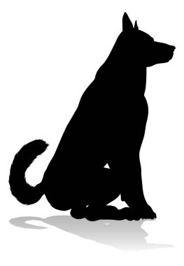 A detailed animal silhouette of a pet dog