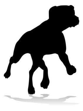 A detailed animal silhouette of a pet dog