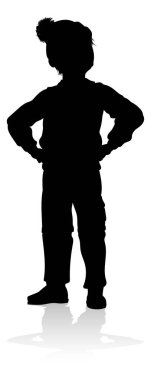 Noel 'de ya da kış mevsiminde oynayan silüetli bir çocuk