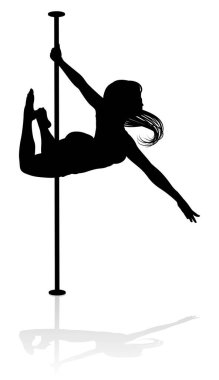 Bir kadın striptizci silüet spor yapıyor.