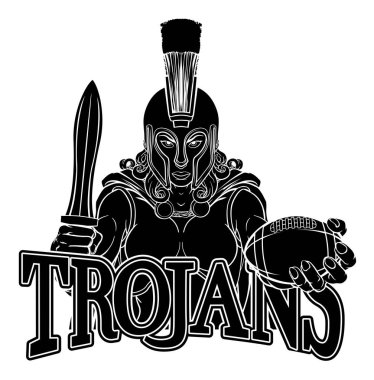 Spartalı ya da Truvalı kadın gladyatör kadın Amerikan futbol maskotu.