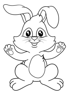 Siyah beyaz çizgili Paskalya Tavşanı çizgi film karakteri.