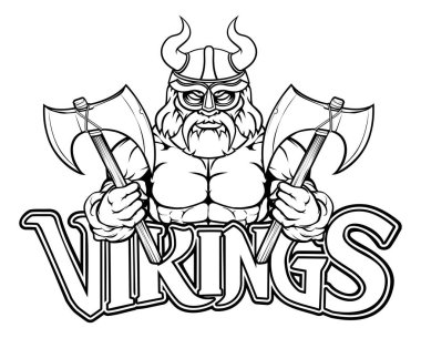 Bir Viking savaşçı gladyatör çizgi film spor maskotu