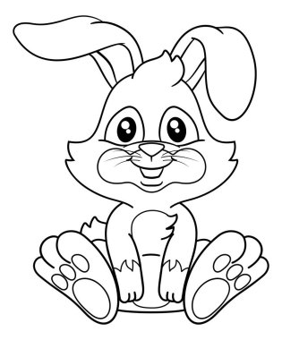 Siyah beyaz çizgili Paskalya Tavşanı çizgi film karakteri.