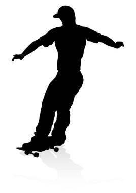 Çok kaliteli ve çok detaylı kaykaycı silueti.