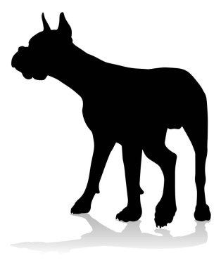 A detailed animal silhouette of a pet dog