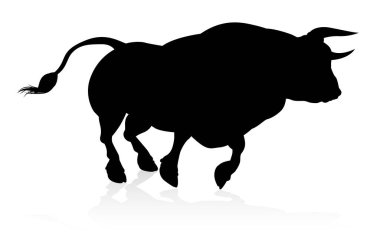 A high quality detailed bull male cow cattle animal silhouette