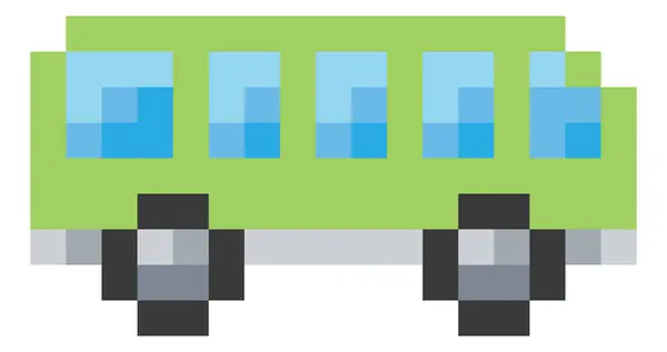 stock vector Bus or coach icon in a pixel 8 bit video game art style