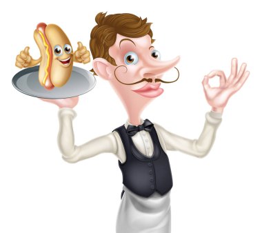 Çizgi film çizimi Mükemmel Hotdog Garson